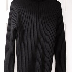 Sz M Men's Express Black Turtle Neck Ribbed Sweater